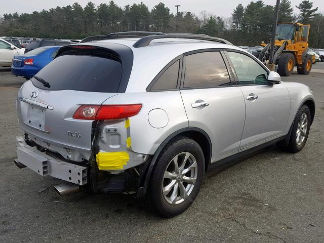 JNRAS08W57X204298 - 2007 INFINITI FX35 SILVER photo 4