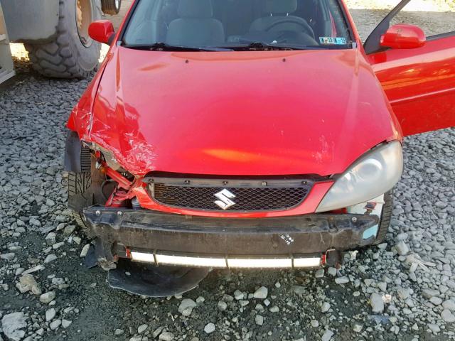 KL5JD66Z15K141761 - 2005 SUZUKI RENO S RED photo 7