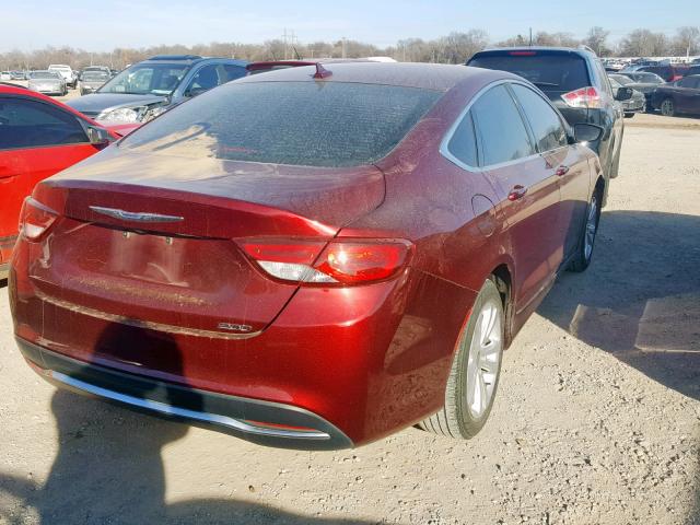 1C3CCCAB9FN729040 - 2015 CHRYSLER 200 LIMITE MAROON photo 4