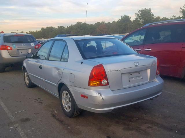 KMHCG45C23U476293 - 2003 HYUNDAI ACCENT GL SILVER photo 3