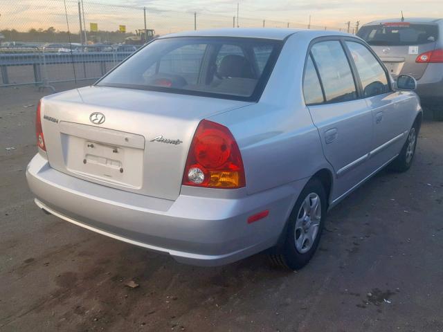 KMHCG45C23U476293 - 2003 HYUNDAI ACCENT GL SILVER photo 4