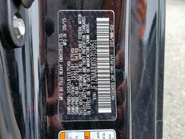 JF1ZNAA1XG9703851 - 2016 TOYOTA SCION FR-S BLACK photo 10