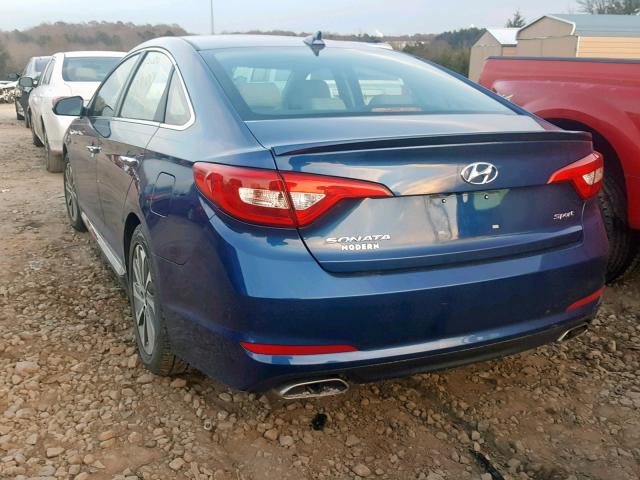 5NPE34AF5FH103398 - 2015 HYUNDAI SONATA SPO BLUE photo 3