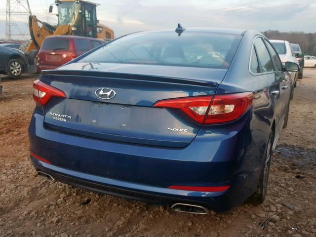 5NPE34AF5FH103398 - 2015 HYUNDAI SONATA SPO BLUE photo 4