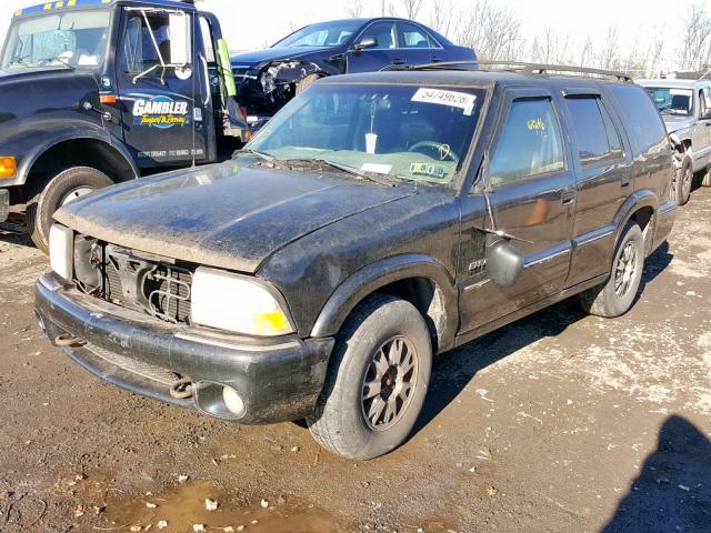 1GKDT13W9W2954164 - 1998 GMC ENVOY BLACK photo 2