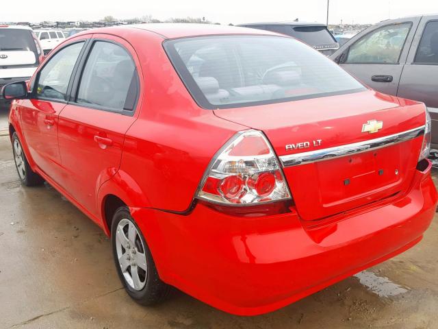 KL1TD56E29B372496 - 2009 CHEVROLET AVEO LS RED photo 3