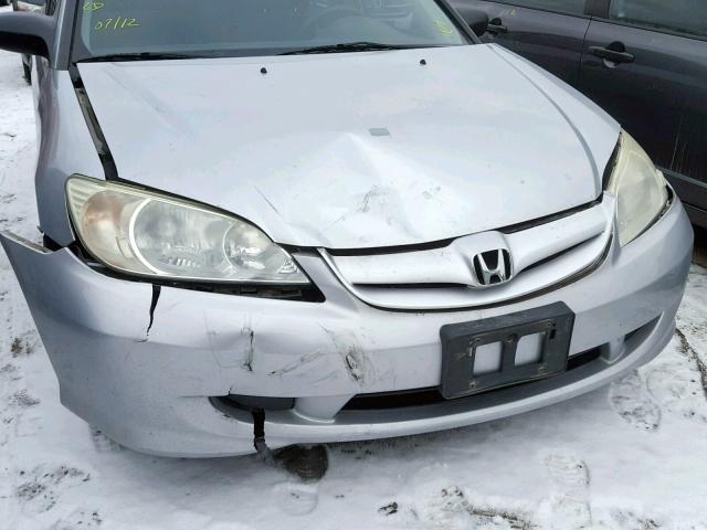 2HGES16305H031793 - 2005 HONDA CIVIC DX V SILVER photo 9