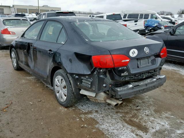 3VW2K7AJ1CM356281 - 2012 VOLKSWAGEN JETTA BASE 黑色 照片 3