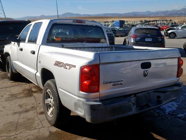 1D3HW38K28S562112 - 2008 DODGE DAKOTA SXT SILVER photo 3