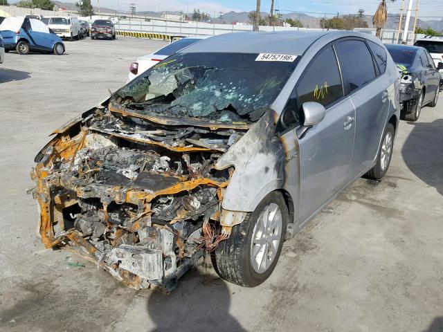 JTDZN3EUXC3130652 - 2012 TOYOTA PRIUS V BURN photo 2