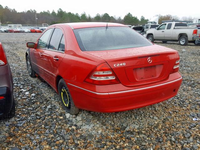 WDBRF61J53F304442 - 2003 MERCEDES-BENZ C 240 RED photo 3