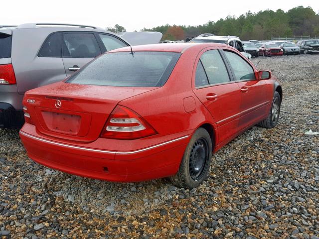 WDBRF61J53F304442 - 2003 MERCEDES-BENZ C 240 RED photo 4