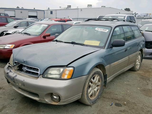 4S3BH675827651733 - 2002 SUBARU LEGACY OUT TEAL photo 2