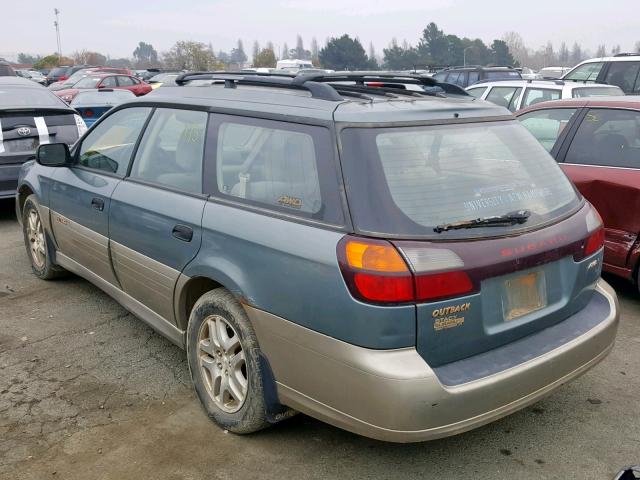 4S3BH675827651733 - 2002 SUBARU LEGACY OUT TEAL photo 3