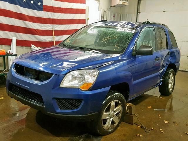 KNDJE723197563312 - 2009 KIA SPORTAGE L BLUE photo 2