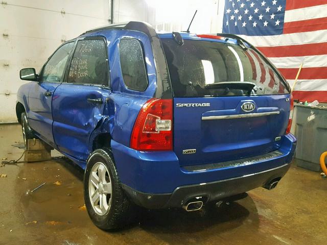 KNDJE723197563312 - 2009 KIA SPORTAGE L BLUE photo 3