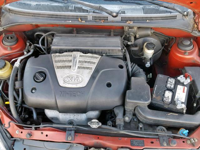 KNADC125X46313158 - 2004 KIA RIO ORANGE photo 7