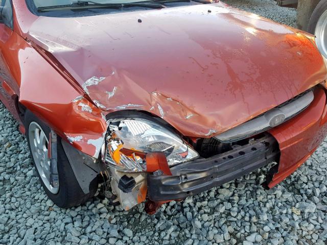 KNADC125X46313158 - 2004 KIA RIO ORANGE photo 9