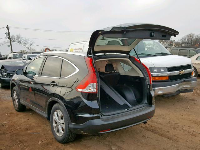 2HKRM4H76CH627619 - 2012 HONDA CR-V EXL BLACK photo 3