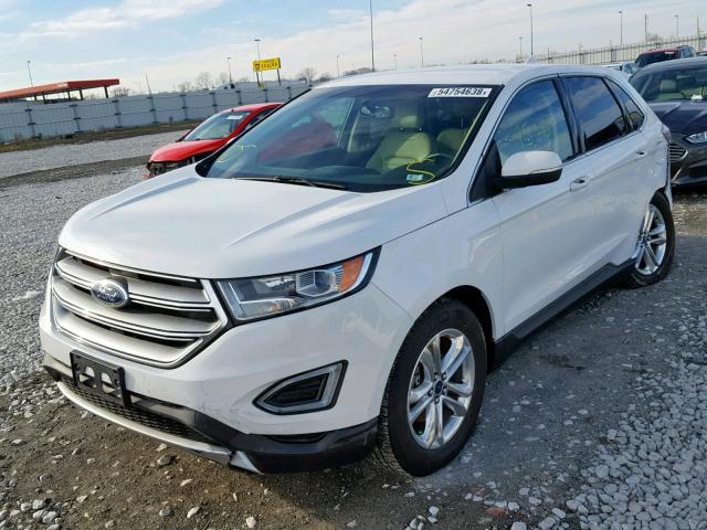 2FMTK3J82FBB37974 - 2015 FORD EDGE SEL WHITE photo 2