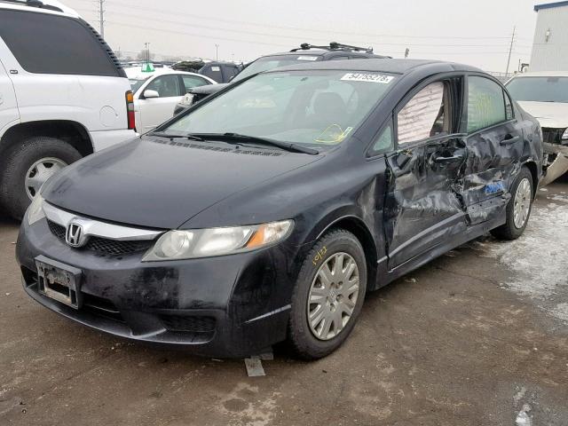 1HGFA46599L000822 - 2009 HONDA CIVIC GX BLACK photo 2