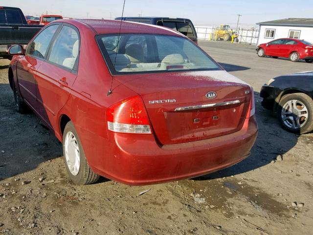 KNAFE222195660731 - 2009 KIA SPECTRA EX RED photo 3