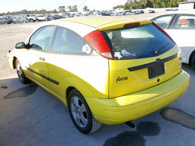 3FAFP31303R145940 - 2003 FORD FOCUS ZX3 YELLOW photo 3