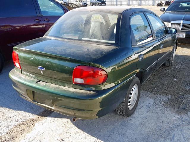 2C1MR5226X6716628 - 1999 CHEVROLET METRO LSI GREEN photo 4