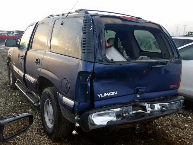 1GKEK13T91J207711 - 2001 GMC YUKON BLUE photo 3