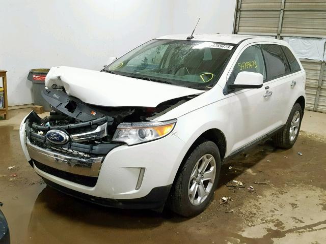 2FMDK3JC8BBA72681 - 2011 FORD EDGE SEL WHITE photo 2