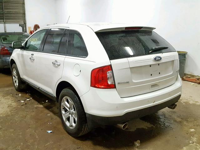 2FMDK3JC8BBA72681 - 2011 FORD EDGE SEL WHITE photo 3