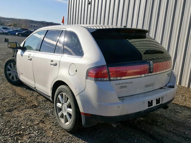 2LMDU88C27BJ06672 - 2007 LINCOLN MKX WHITE photo 3