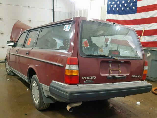 YV1AA8853L1859088 - 1990 VOLVO 240 BASE MAROON photo 3