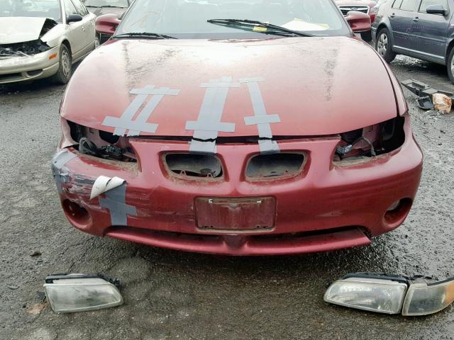 1G2WK52J81F114130 - 2001 PONTIAC GRAND PRIX მუქწითელი ფოტო 9