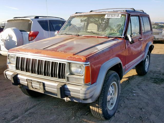 1J4FJ57S0ML513534 - 1991 JEEP CHEROKEE L RED photo 2