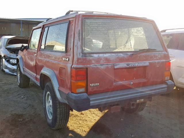 1J4FJ57S0ML513534 - 1991 JEEP CHEROKEE L RED photo 3