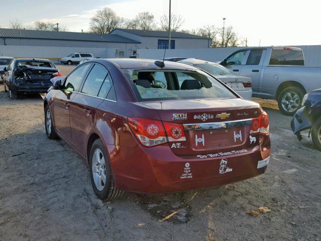 1G1PC5SB9F7292483 - 2015 CHEVROLET CRUZE LT MAROON photo 3