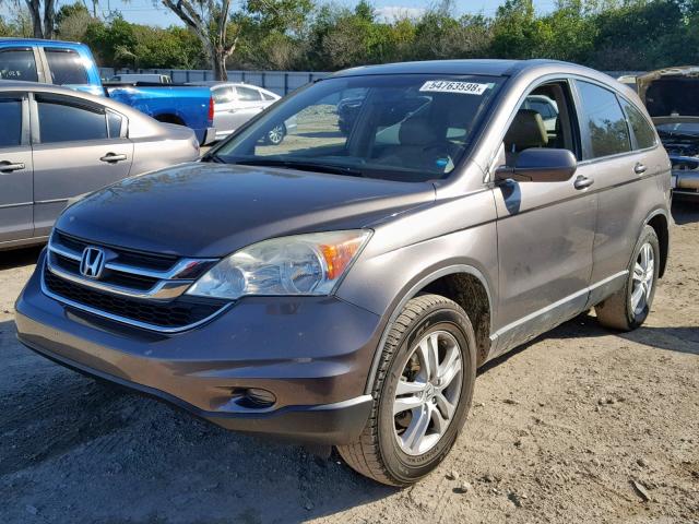 5J6RE3H77AL011342 - 2010 HONDA CR-V EXL GRAY photo 2