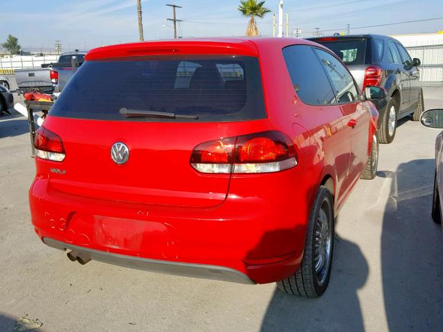 WVWBB7AJ5CW046444 - 2012 VOLKSWAGEN GOLF RED photo 4
