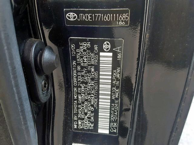 JTKDE177160111685 - 2006 TOYOTA SCION TC Qara foto 10