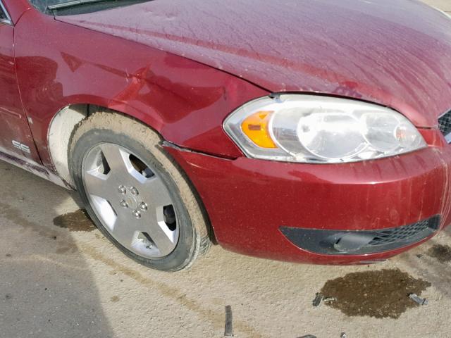 2G1WD58C569206321 - 2006 CHEVROLET IMPALA SUP წითელი ფოტო 9