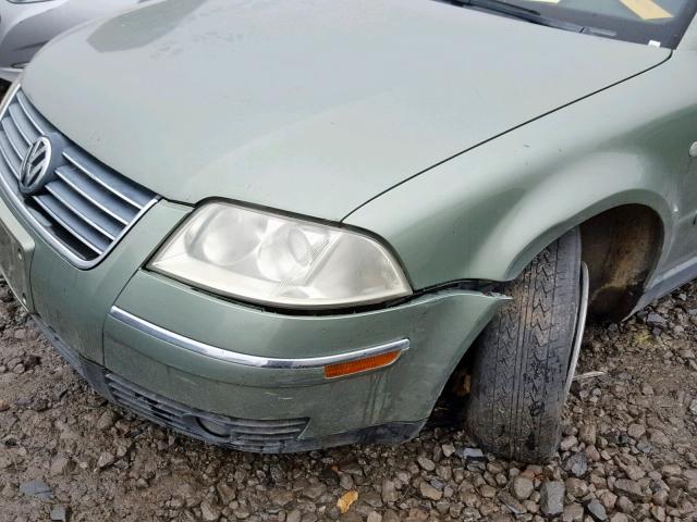 WVWPD63BX3P342845 - 2003 VOLKSWAGEN PASSAT GLS GREEN photo 9