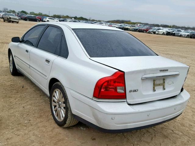 YV1TS592061439494 - 2006 VOLVO S80 2.5T WHITE photo 3