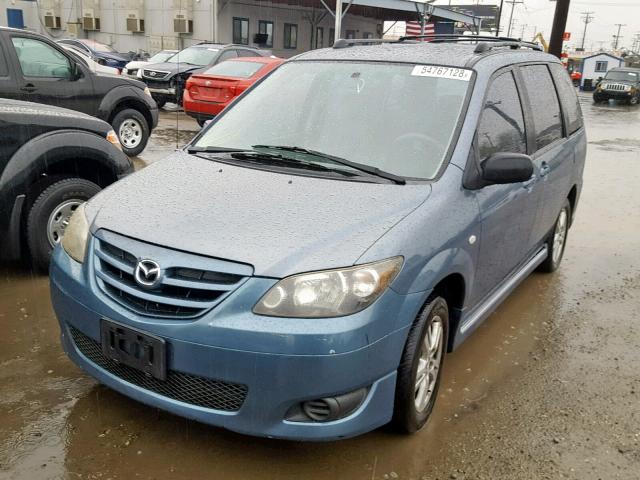 JM3LW28A250546785 - 2005 MAZDA MPV WAGON BLUE photo 2