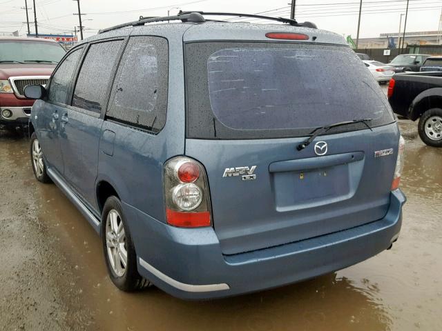 JM3LW28A250546785 - 2005 MAZDA MPV WAGON BLUE photo 3