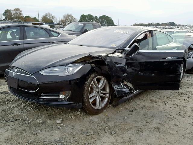 5YJSA1H13EFP36402 - 2014 TESLA MODEL S BLACK photo 2