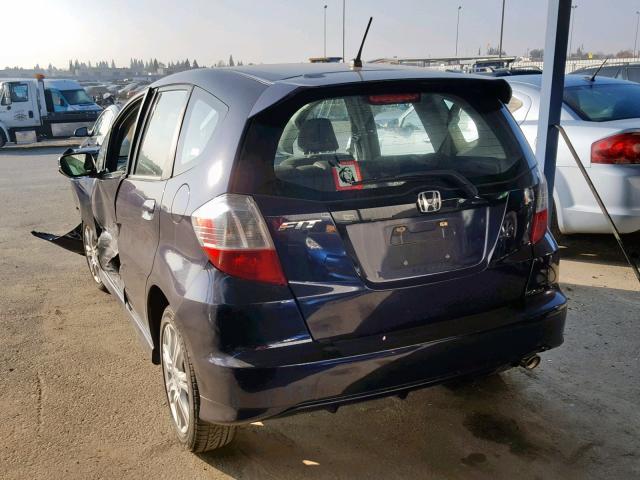 JHMGE88679S024836 - 2009 HONDA FIT SPORT BLUE photo 3