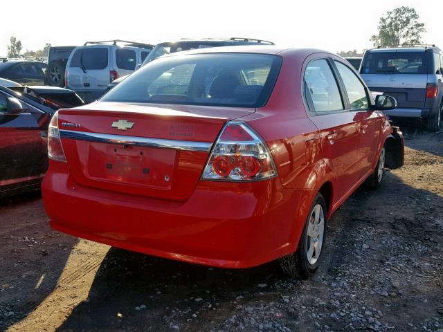 KL1TD5DE3AB130064 - 2010 CHEVROLET AVEO LS RED photo 4