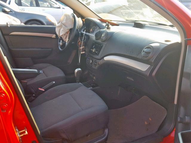 KL1TD5DE3AB130064 - 2010 CHEVROLET AVEO LS RED photo 5