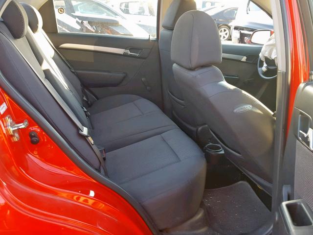 KL1TD5DE3AB130064 - 2010 CHEVROLET AVEO LS RED photo 6